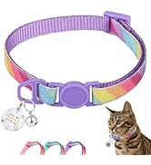 Cat Collar Breakaway with Name Tag, Glitter Kitten Collars with Bell, Cat Tags Personaliz...