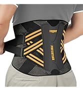 Copper Back Brace for Women &amp; Men with Support System-Back Brace for Lower Back Pain Relief, Hern...