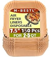 7.5 Inch Air Fryer Parchment Paper Liners Square,150 Pcs Non-stick &amp;Oil-proof Air Fryer Liners Di...