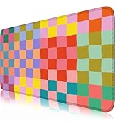 Nasdalgias Checkered Desk Mat Pink Mouse Pad XXL Large Mouse Pad, Desk Matt for Desktop Keyboard ...