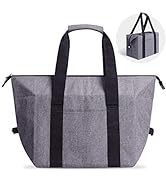Reusable Insulated Shopping Cooler Bag with Zipper Top for Grocery, Thick Alumimum Foam Tote Ther...