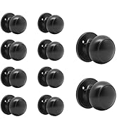 Probrico Half Dummy Door Knobs 10 Pack, Single Side Door Handles Interior Matte Black Finish, Col...