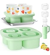 YLYYCC Large Ice Cube Mold for 40 30 20 oz Stanley Tumbler Cup Accessories, BPA Free Green Silico...