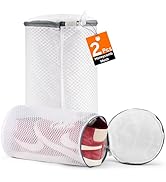 2 Pack 2 Size Large Shoe Washing Machine Bag, Durable Honeycomb Mesh Laundry Bag with Zipper for ...