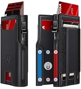 RUNBOX Wallet for Men 9-13 Cards RFID Blocking Aluminum Pop Up Card Holder with ID Window &amp; Stret...