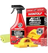 Stemni Heavy Duty Car Clay Bars Auto Detailing Clay Luber Synthetic Lubricant Kit, 4 Clay Bars, C...
