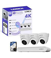 Lorex Connect (New App) | V-Series | 8Ch 4K NVR System | 3 Dome PoE Cameras | Black IP Cameras | No ...