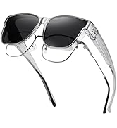 GEGURI Polarized Sunglasses Fit Over Glasses for Men Women, Oversized Square Sun Glasses UV400 Pr...