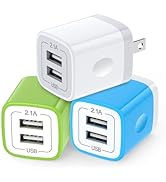 Plug USB Wall Adapter,USB Charger Box Fast Charging Block Cube,5V/2.1A Universal Power Adapter Tr...