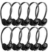 Wensdo Classroom Headphones Bulk 10 Pack for School Students Teens Children Toddler and Adults (B...