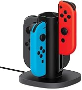 TALK WORKS Joy-Con Charger Dock For Nintendo Switch Gaming Controllers - 4-Remote Docking Chargin...