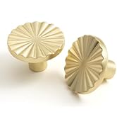 BEILEIOU Brushed Gold Cabinet Knobs Classic Vintage Flat Drawer Pulls Zinc Alloy Drawer Knobs Sty...