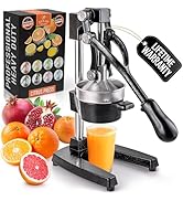 Zulay Kitchen Cast-Iron Orange Juice Squeezer - Heavy-Duty, Easy-to-Clean, Professional Citrus Ju...