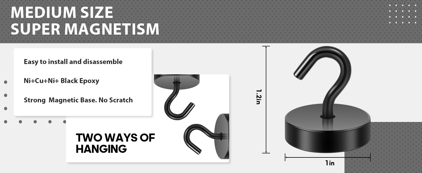 Neosmuk black magnetic hooks
