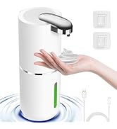 Foyucool Automatic Foaming Soap Dispenser, 12.8oz/380ml Rechargeable Touchless Hand Soap Dispense...