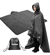 DUKUSEEK Hooded Stadium Blanket, Waterproof Windproof Outdoor Camping Blankets with Fleece - Larg...