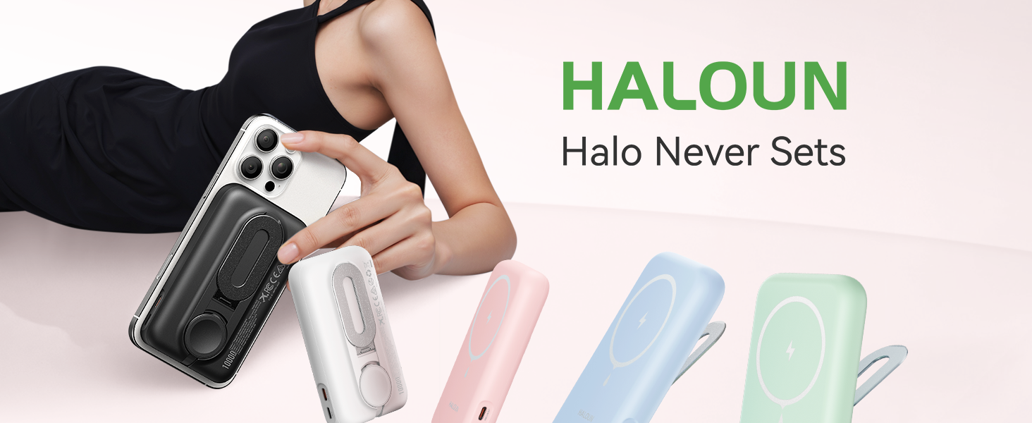 Haloun Magnetic Power Bank Pink -1