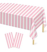 Pink and White Stripe Tablecloths