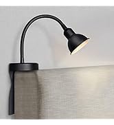 Solfres Innovative Design Headboard Reading Light. No Drilling Golden Book Light for Bedtime Read...