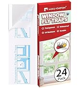 LULUCATCH Window Fly Traps, 24 Pack Fruit Fly Traps for Indoors, Sticky Gnat Traps Fly Catcher, N...