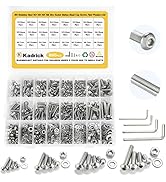 Kadrick 880 Pcs Metric Screw Aassortment M6 M5 M4 M3,6mm-30mm Stainless Steel Hex Socket Button H...