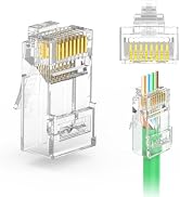 LEENUE (UL Listed 100 Pack RJ45 Connector Pass Through Cat6, 10Gbps | Gold-plated CAT6 Cat5E Ethe...
