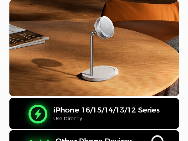 iPhone 16/15/14/13/12 Series Use Directly, Other Phone Devices with Provided Metal Ring