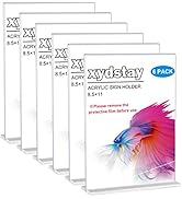 xydstay 6pack Acrylic Sign Holder 8.5 X 11, Vertical T Shape Clear Plastic Sign Holder, Menu Hold...