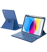 RAYMCRAFT for iPad 11th(A16, 2025)/10th Generation Case with Keyboard, 360° Rotatable Case & Deta...