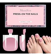 MelodySusie French Tips Press On Toenails,Sharp Square 300Pcs 15 Sizes X Pre-Designed High Gloss ...