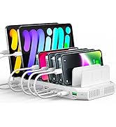 60w Multi Charger Station - 10 Port USB Charger Organizer with Overcurrent Short Circuit Protecti...