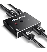 NEWCARE HDMI Switch 4K@120Hz, Aluminum HDMI 2.1 Switch 2 in 1 Out with Type-C charging cable, Bi-...
