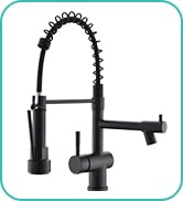 Kicimpro black dual spout kitchen faucets