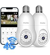 LaView 4G LTE Cellular Light Bulb Security Camera,360°2K Security Cameras Wireless Outdoor Indoor...