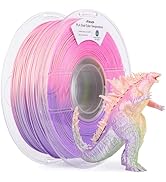 AMOLEN 3D Printer Filament, Dual Color Temp Change Purple Green to Pink Yellow PLA Filament 1.75m...