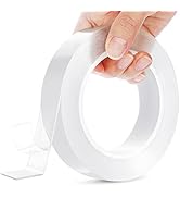 Double Sided Tape Heavy Duty, Clear Removable Mounting Tape, Multipurpose Strong Transparent Adhe...