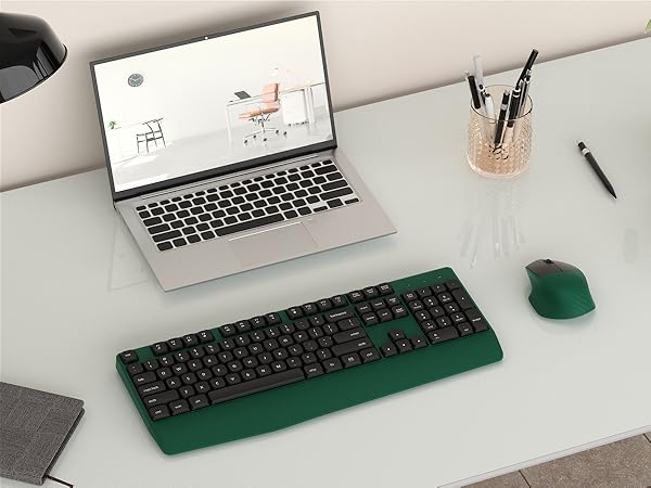 green wireless keyboard