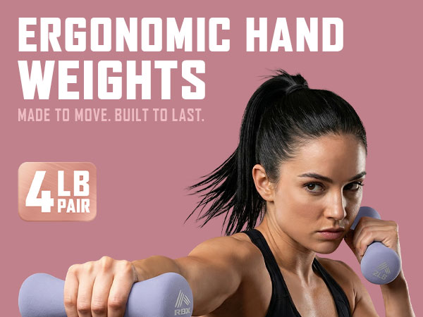 4lB Pair Ergonomic Hand Weights. Made To Move. Built To Last.