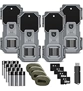 WOSPORTS Mini Trail Camera 4 Pack 32MP 1080P HD,Game Cam with 32GB Micro SD Card,Trail Cam with N...