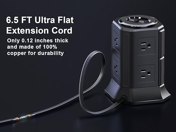 6.5 FT Ultra Flat Extension Cord