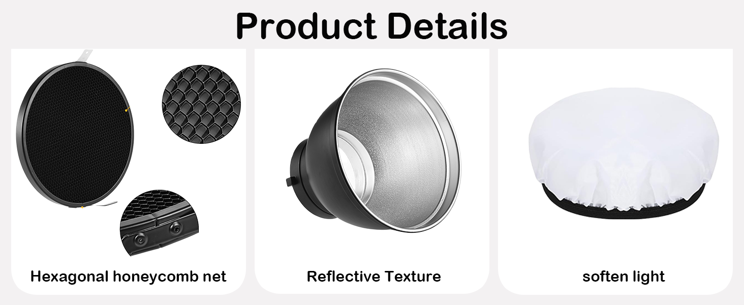 7&amp;#34; Standard Reflector Lamp Shade Dish Diffuser with 60° Honeycomb Grid