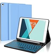 BORIYUAN iPad 9th 2021/8th/7th Generation Keyboard Case, Detachable Bluetooth Keyboard with 7 Col...