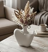 DecoVlog Ceramic Vase,Human Collarbone Shaped Flower vase for Home Decor, Modern Minimalist Boho ...