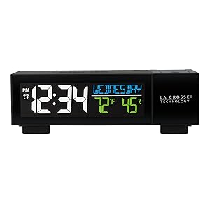 lacrosse, la crosse, 616-1950, projection, alarm, bedside clock, projected time, temperature, USB