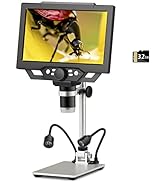 Koolertron 9 inch LCD Digital Microscope with 32G TF Card,12MP 1600X Magnification 1080P USB Micr...
