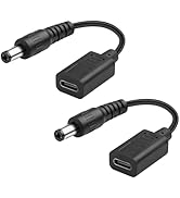 JSADZKJ USB Type C to DC 20V 5.5mmx2.1mm Power Cable DC5521 Male to USB-C Female Power Extension ...