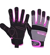HANDLANDY Utility Work Gloves Women, Flexible Breathable Yard Work Gloves, Thin Mechanic Working ...