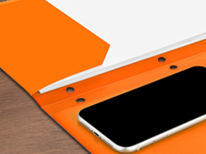 6 Pack Folders with Pockets, Plastic 3 Hole Punched Binder Folders with Business Card Holder