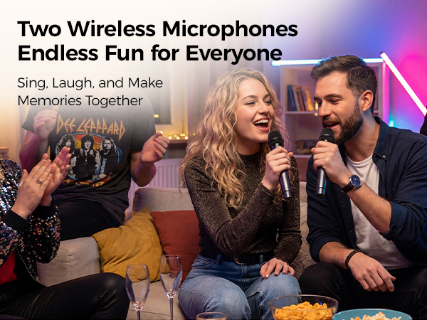 Two Wireless MicrophonesEndless Fun for Everyone