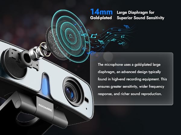 Webcam with Noise-Cancelling Microphone